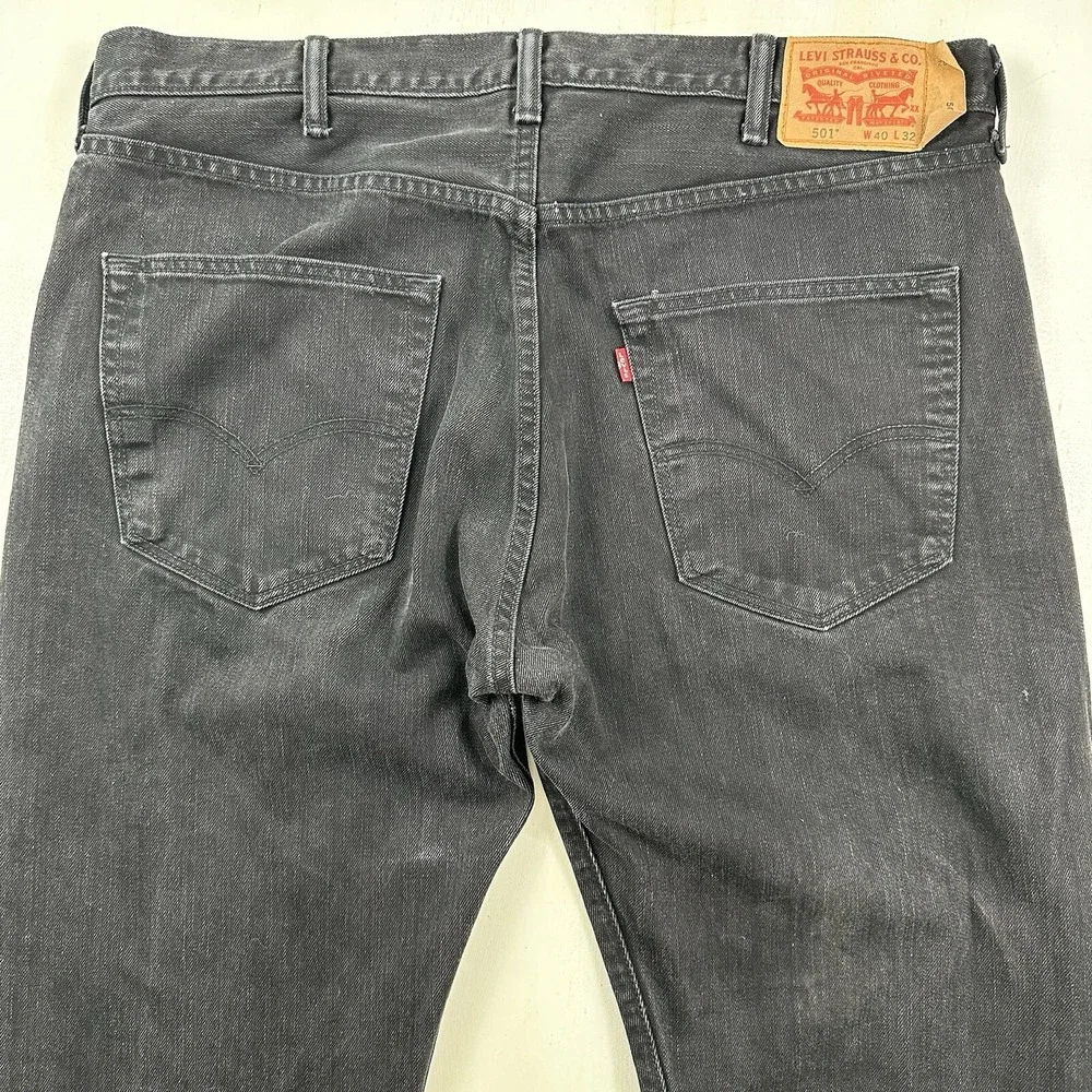 LEVI'S Men's 501 Original Fit Button Fly Jeans‎ Black Size 40x32 Cotton Straight